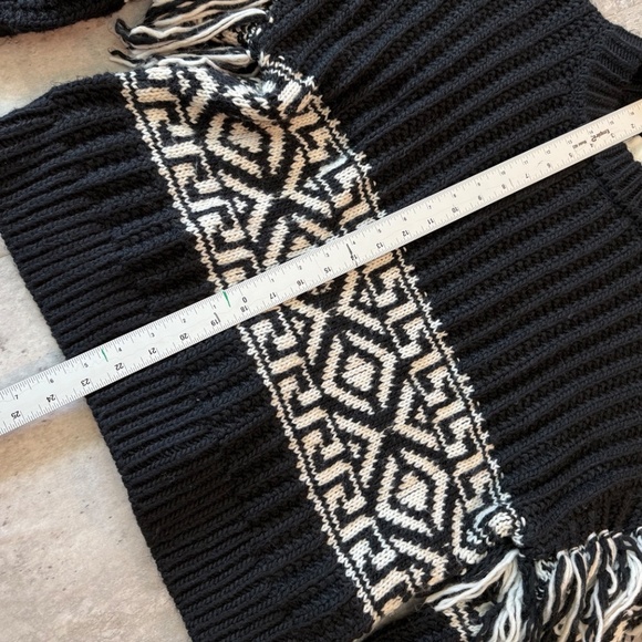 Western fringe cozy sweater long sleeve bohemian pullover crewneck oversized S - Picture 5 of 5